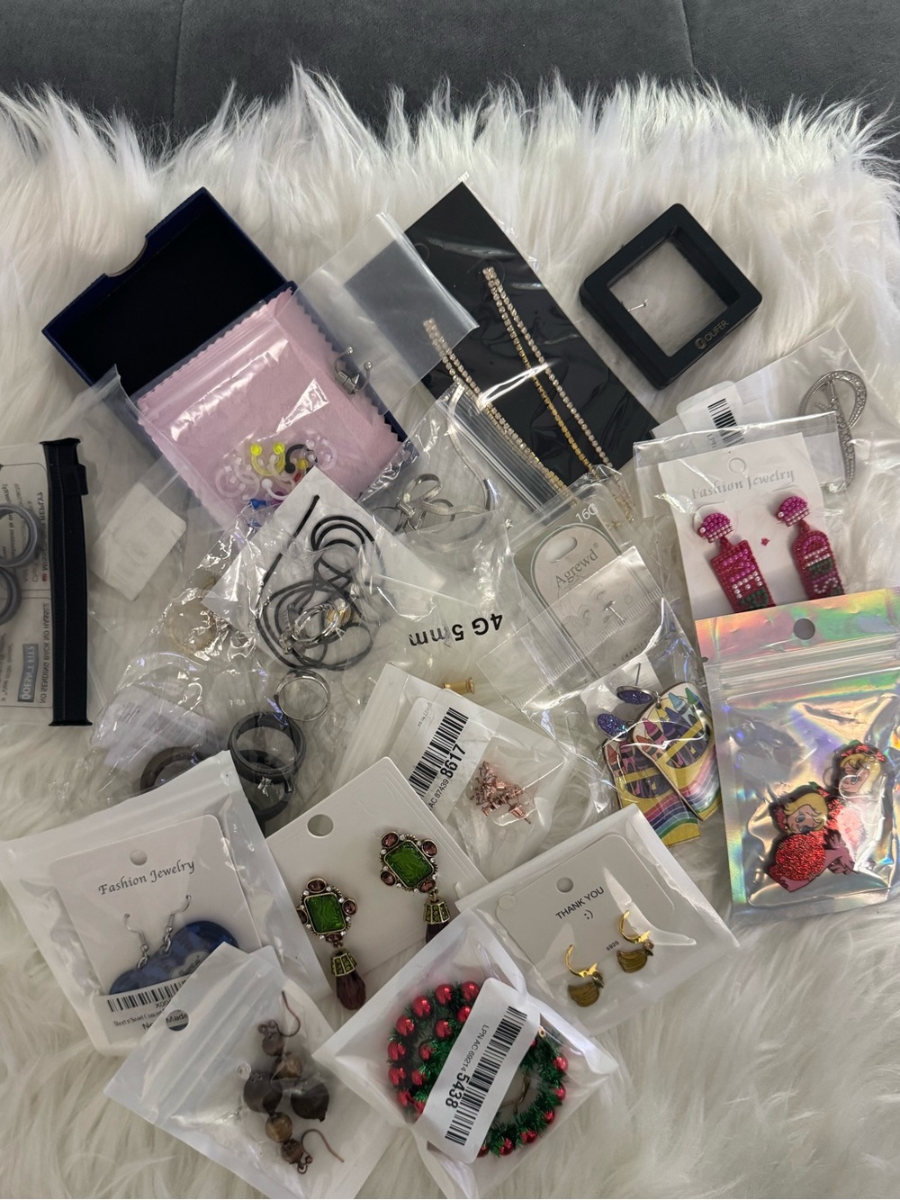 Assorted Costume Jewelry Lot - Colorful Earrings & Accessories